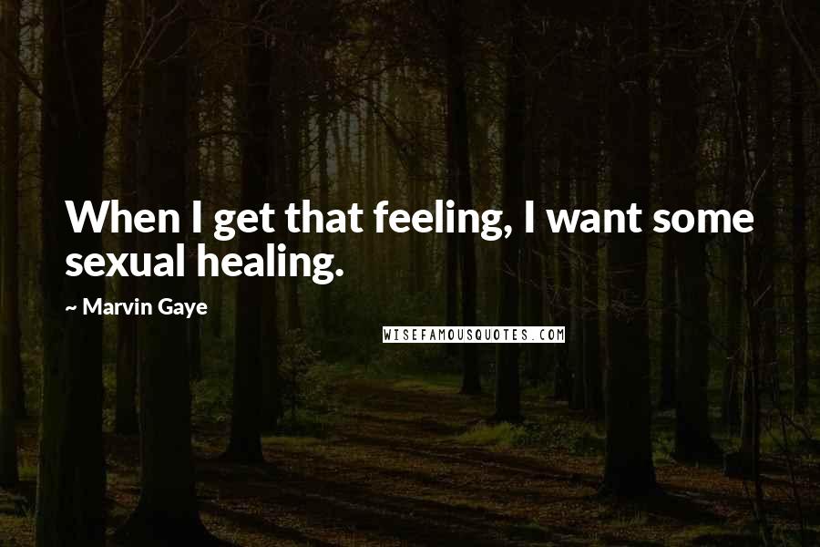 Marvin Gaye quotes: When I get that feeling, I want some sexual healing.