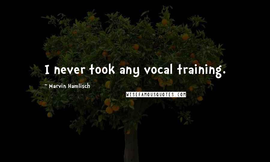 Marvin Hamlisch quotes: I never took any vocal training.