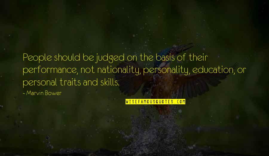 Marvin Quotes By Marvin Bower: People should be judged on the basis of