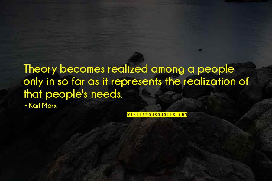 Marx Needs Quotes By Karl Marx: Theory becomes realized among a people only in Marx Needs Quotes By Karl Marx: Theory becomes realized among a people only in