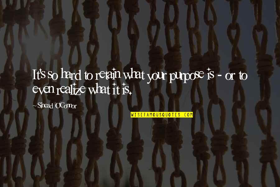 Marx Struggle Quote Quotes By Sinead O'Connor: It's so hard to retain what your purpose