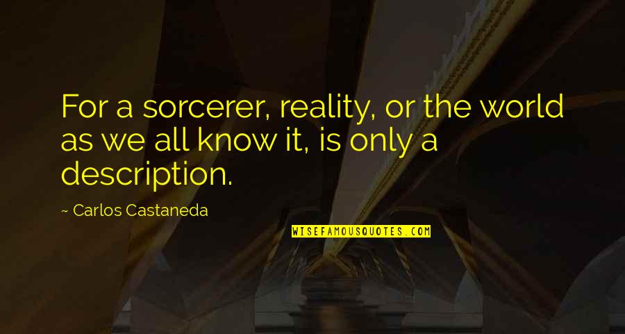 Marxist Historian Quotes By Carlos Castaneda: For a sorcerer, reality, or the world as