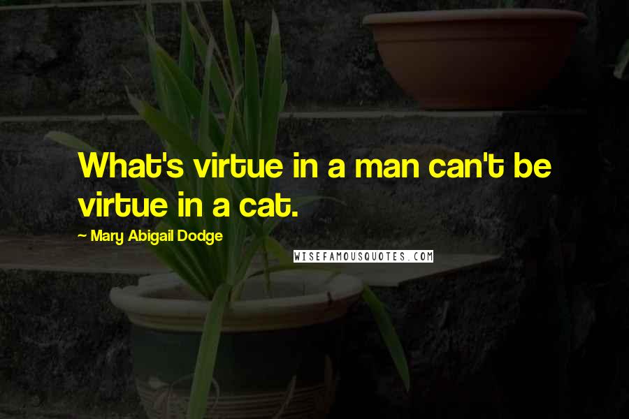 Mary Abigail Dodge quotes: What's virtue in a man can't be virtue in a cat.