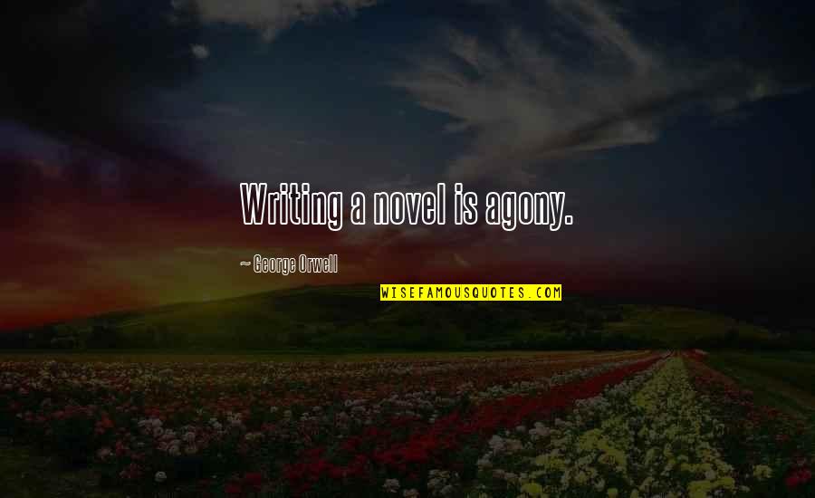 Mary Anne Radmacher Love Quotes By George Orwell: Writing a novel is agony.