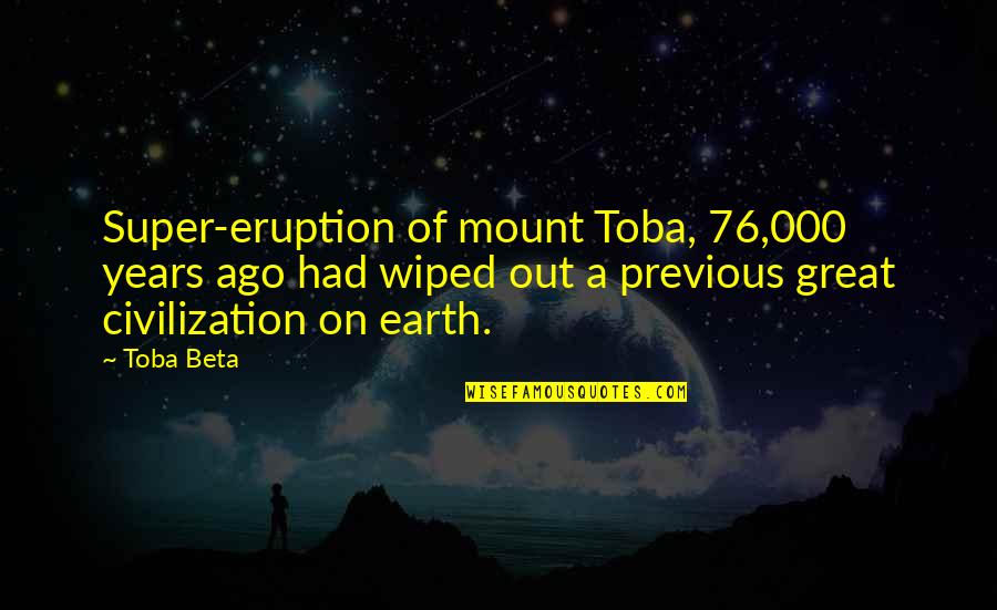 Mary Draper American Revolution Quotes By Toba Beta: Super-eruption of mount Toba, 76,000 years ago had