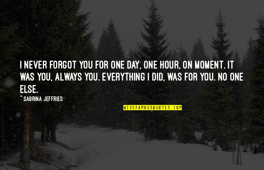 Mary Ellen Edmunds Quotes By Sabrina Jeffries: I never forgot you for one day, one