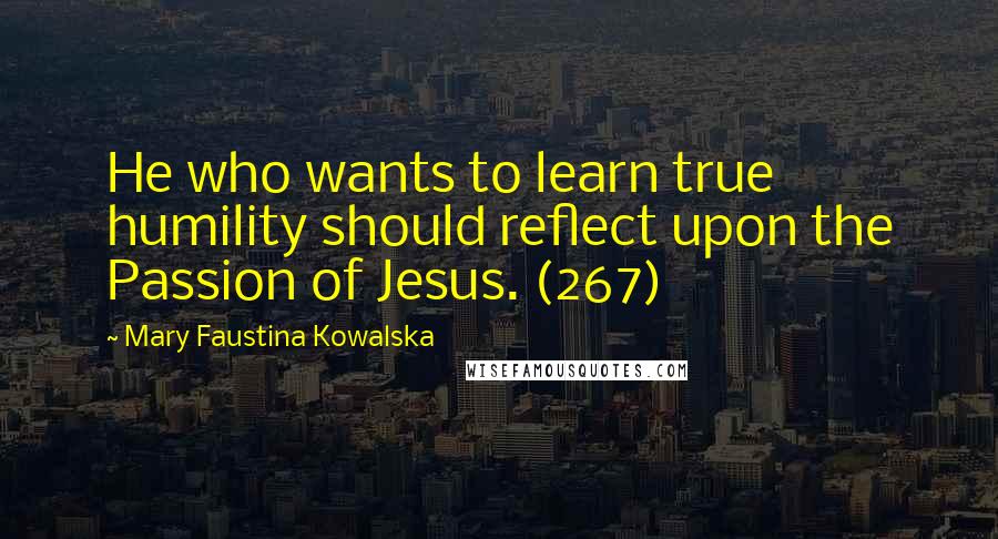 Mary Faustina Kowalska quotes: He who wants to learn true humility should reflect upon the Passion of Jesus. (267)