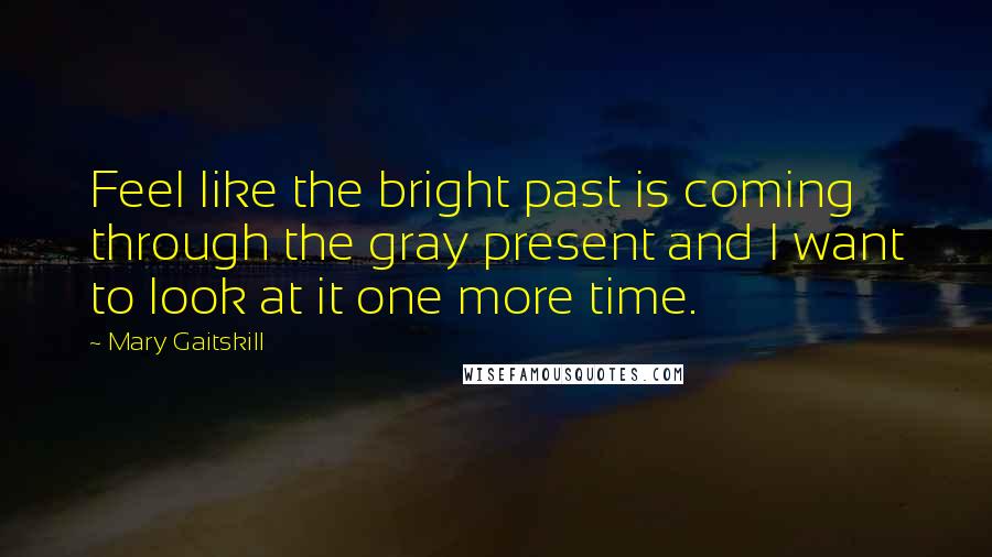 Mary Gaitskill quotes: Feel like the bright past is coming through the gray present and I want to look at it one more time.