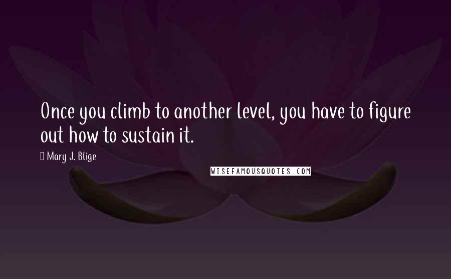 Mary J. Blige quotes: Once you climb to another level, you have to figure out how to sustain it.