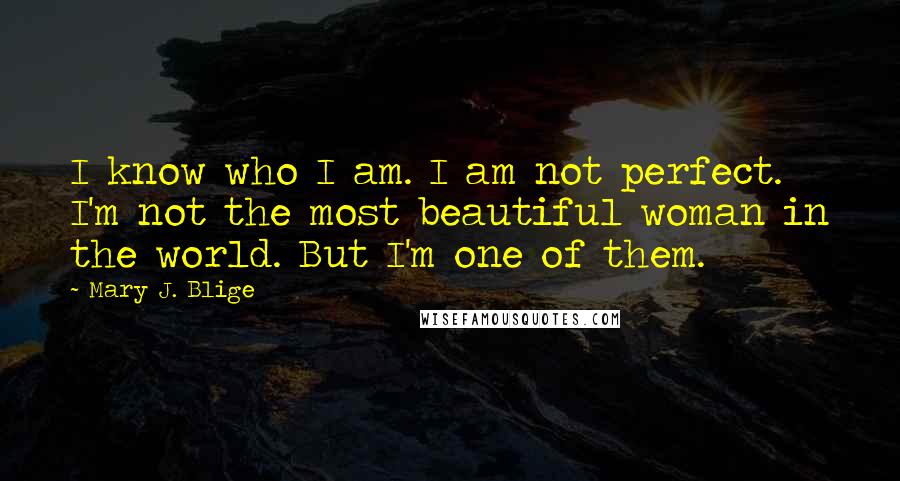 Mary J. Blige quotes: I know who I am. I am not perfect. I'm not the most beautiful woman in the world. But I'm one of them.