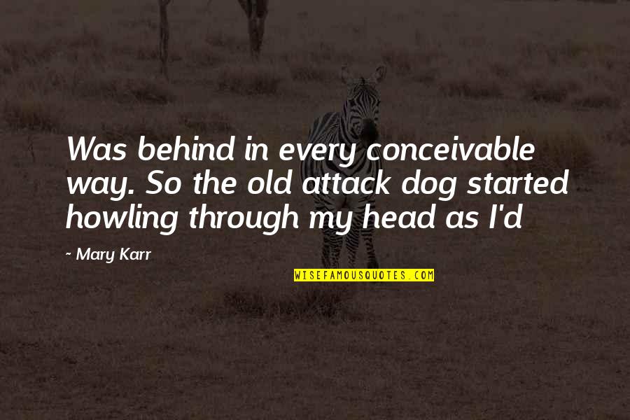 Mary Karr Quotes By Mary Karr: Was behind in every conceivable way. So the