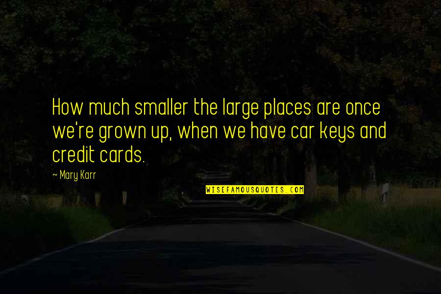 Mary Karr Quotes By Mary Karr: How much smaller the large places are once