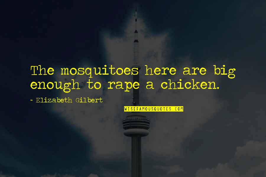 Mary Kate Teske Love Quotes By Elizabeth Gilbert: The mosquitoes here are big enough to rape