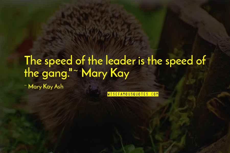 Mary Kay Quotes By Mary Kay Ash: The speed of the leader is the speed