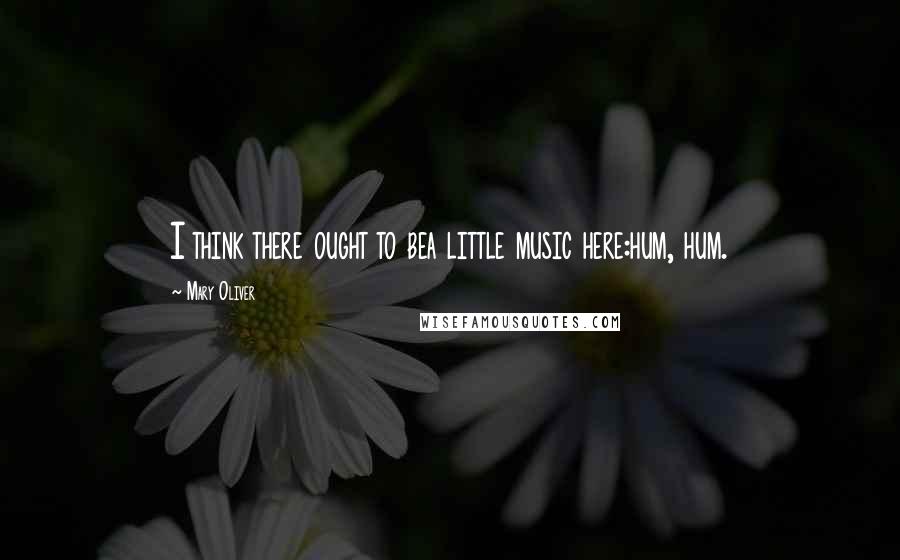 Mary Oliver quotes: I think there ought to bea little music here:hum, hum.
