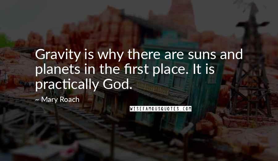 Mary Roach quotes: Gravity is why there are suns and planets in the first place. It is practically God.
