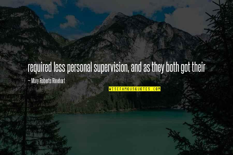 Mary Roberts Rinehart Quotes By Mary Roberts Rinehart: required less personal supervision, and as they both