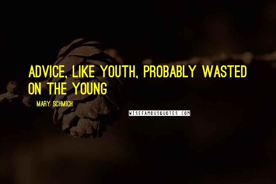 Mary Schmich quotes: Advice, like youth, probably wasted on the young