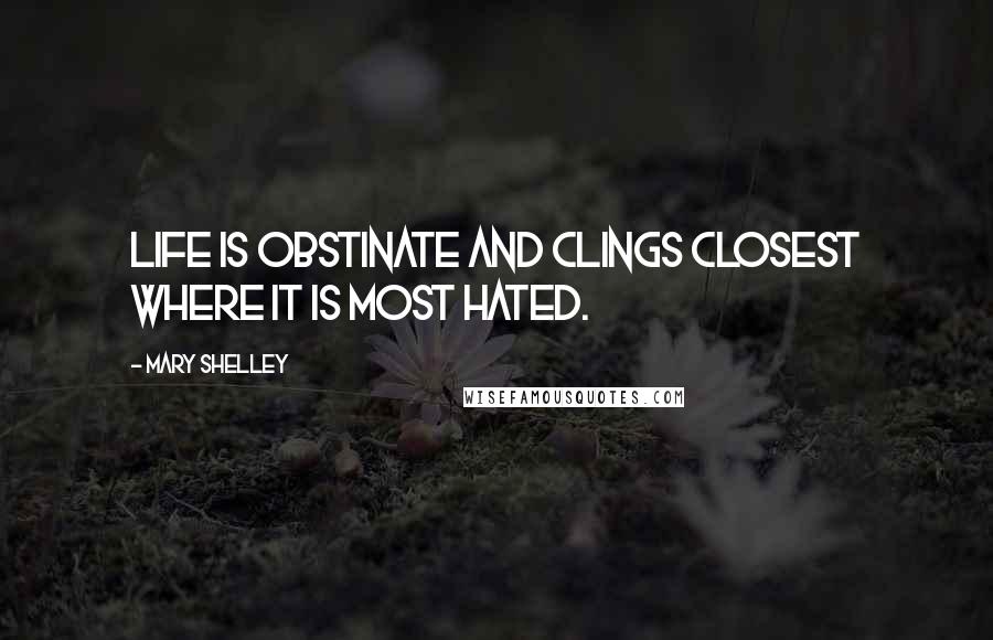 Mary Shelley quotes: Life is obstinate and clings closest where it is most hated.