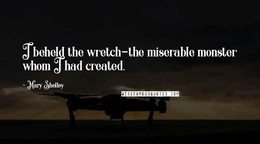 Mary Shelley quotes: I beheld the wretch-the miserable monster whom I had created.