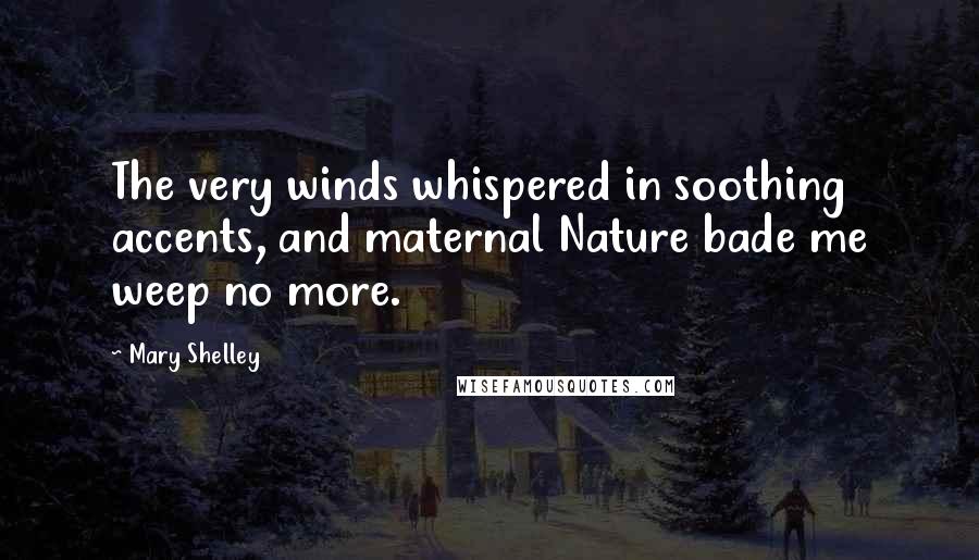 Mary Shelley quotes: The very winds whispered in soothing accents, and maternal Nature bade me weep no more.