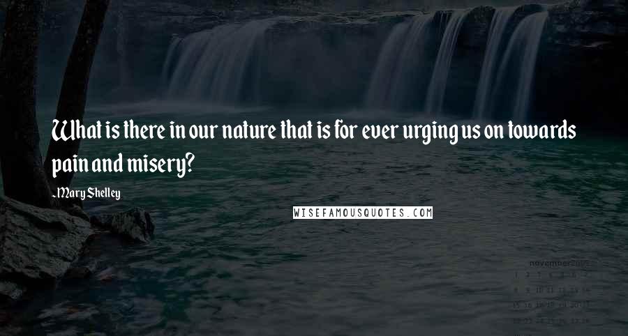 Mary Shelley quotes: What is there in our nature that is for ever urging us on towards pain and misery?