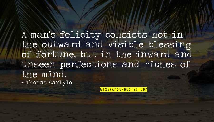 Mary Stuart Masterson Quotes By Thomas Carlyle: A man's felicity consists not in the outward