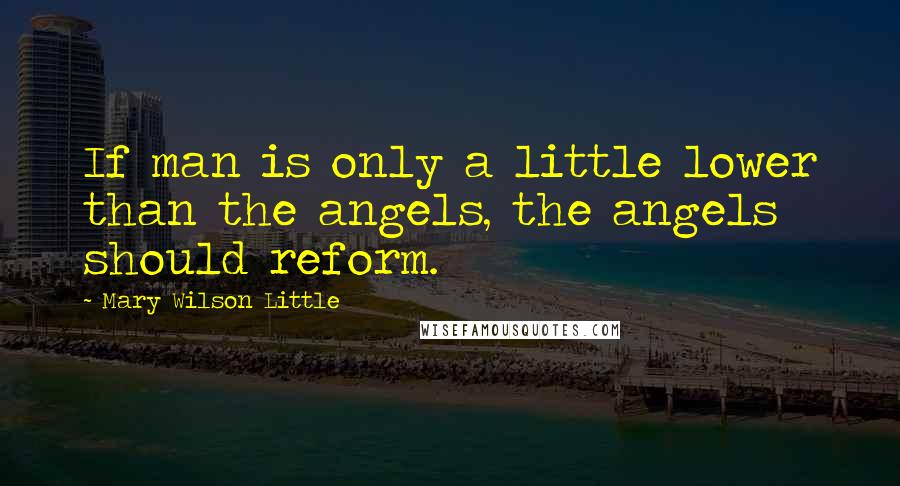 Mary Wilson Little quotes: If man is only a little lower than the angels, the angels should reform.