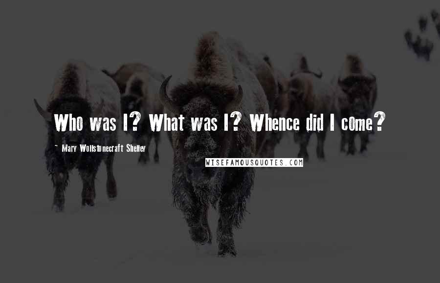 Mary Wollstonecraft Shelley quotes: Who was I? What was I? Whence did I come?