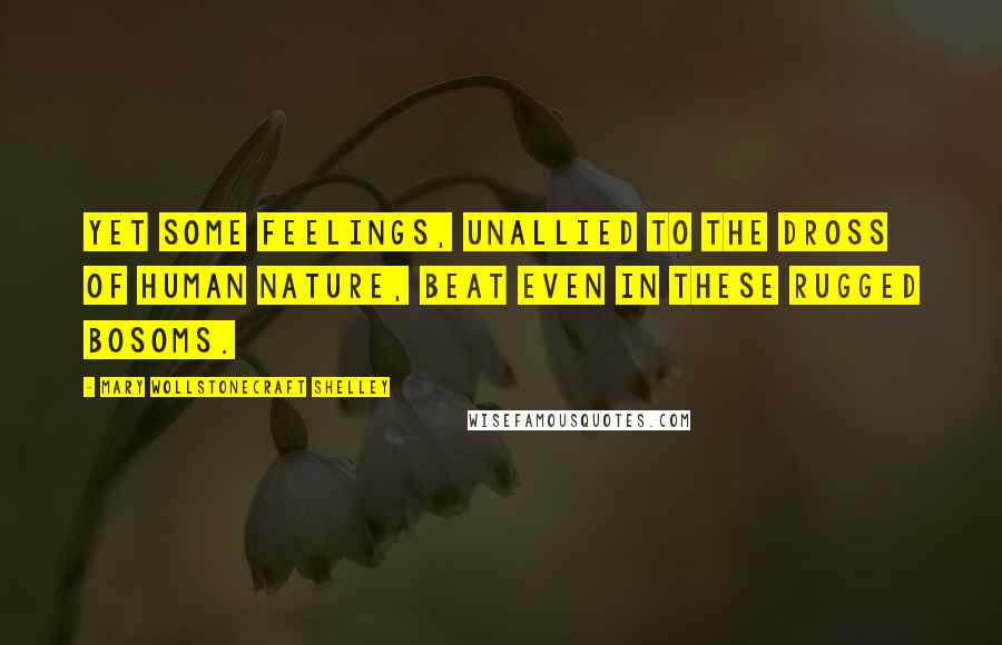 Mary Wollstonecraft Shelley quotes: Yet some feelings, unallied to the dross of human nature, beat even in these rugged bosoms.