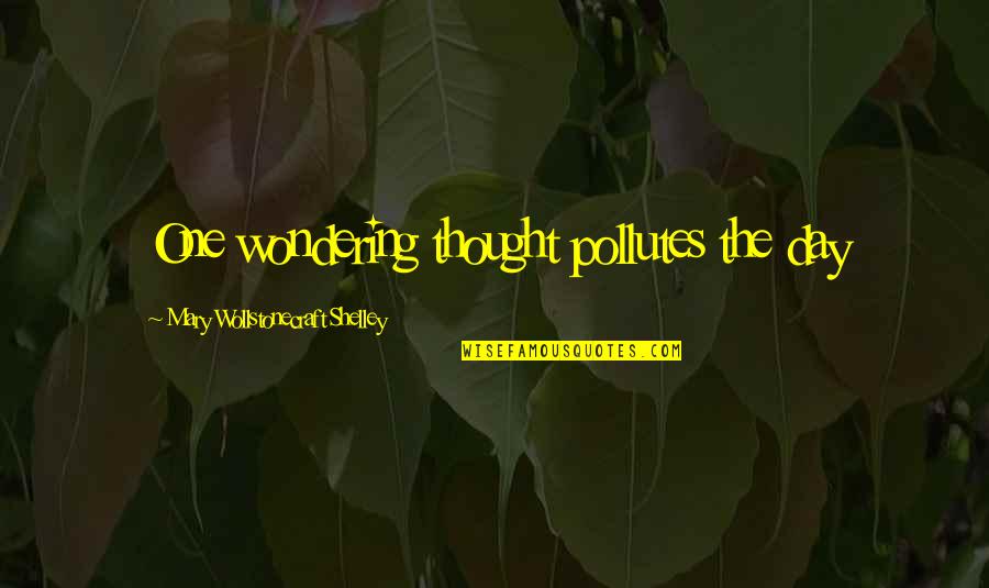Mary Wollstonecraft Shelley Quotes By Mary Wollstonecraft Shelley: One wondering thought pollutes the day