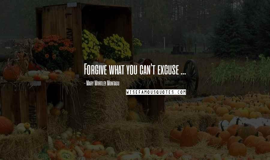 Mary Wortley Montagu quotes: Forgive what you can't excuse ...