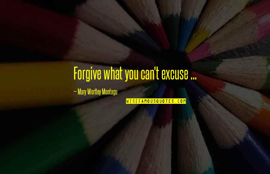 Mary Wortley Montagu Quotes By Mary Wortley Montagu: Forgive what you can't excuse ...