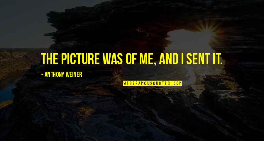 Maryon Pittman Quotes By Anthony Weiner: The picture was of me, and I sent Maryon Pittman Quotes By Anthony Weiner: The picture was of me, and I sent