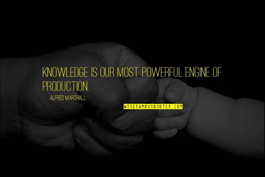 Masataka Mori Quotes By Alfred Marshall: Knowledge is our most powerful engine of production.