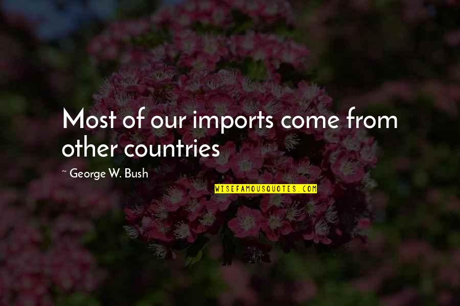 Masatomo Kuriya Quotes By George W. Bush: Most of our imports come from other countries