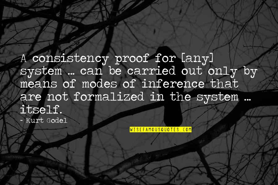 Mascardo Aguinaldo Quotes By Kurt Godel: A consistency proof for [any] system ... can