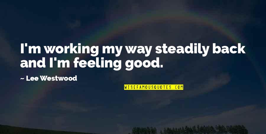 Mascord 1411 Quotes By Lee Westwood: I'm working my way steadily back and I'm Mascord 1411 Quotes By Lee Westwood: I'm working my way steadily back and I'm