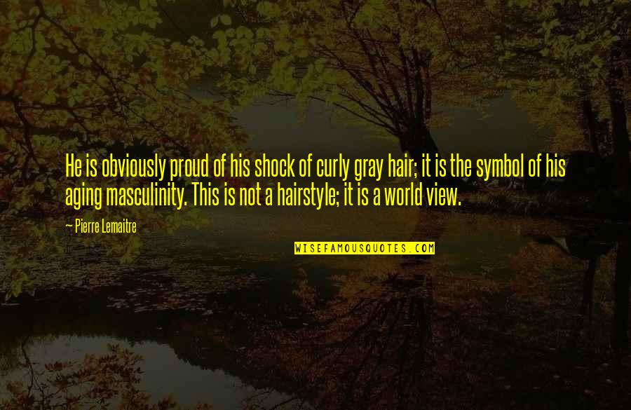 Masculinity's Quotes By Pierre Lemaitre: He is obviously proud of his shock of Masculinity's Quotes By Pierre Lemaitre: He is obviously proud of his shock of