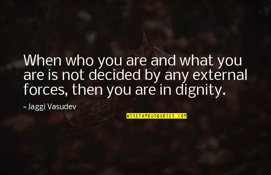 Masefield Entertainment Quotes By Jaggi Vasudev: When who you are and what you are