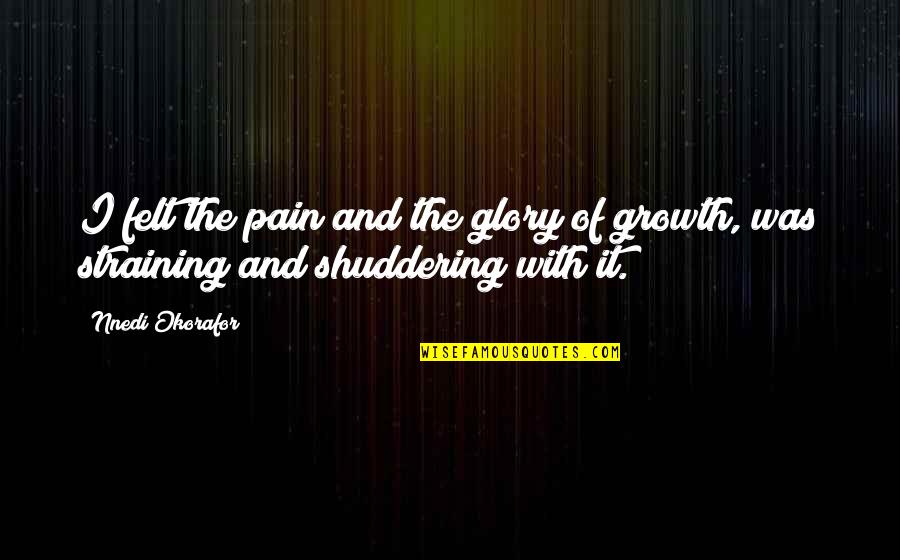 Mashkoor Raza Quotes By Nnedi Okorafor: I felt the pain and the glory of