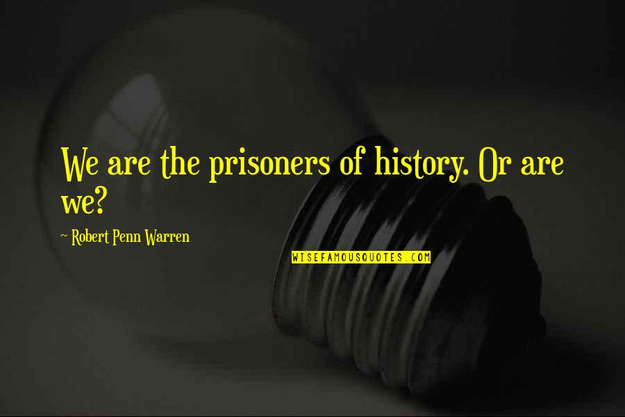 Mashonda Letter Quotes By Robert Penn Warren: We are the prisoners of history. Or are