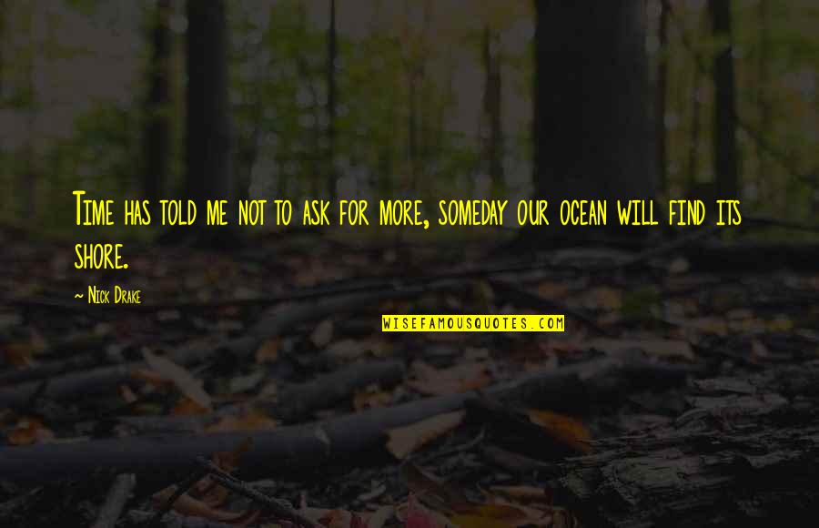Mashooq Sultana Quotes By Nick Drake: Time has told me not to ask for