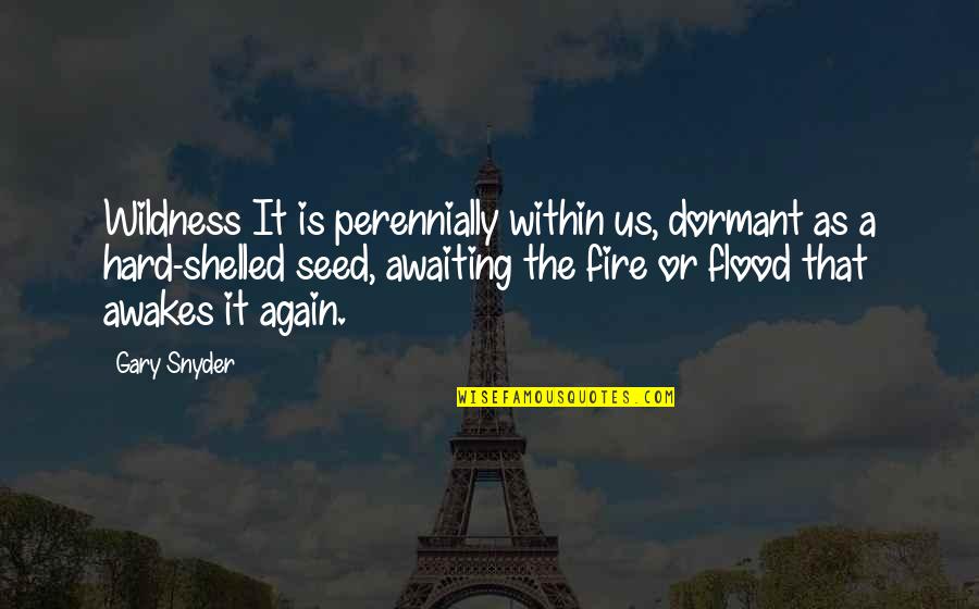 Masiding Quotes By Gary Snyder: Wildness It is perennially within us, dormant as Masiding Quotes By Gary Snyder: Wildness It is perennially within us, dormant as