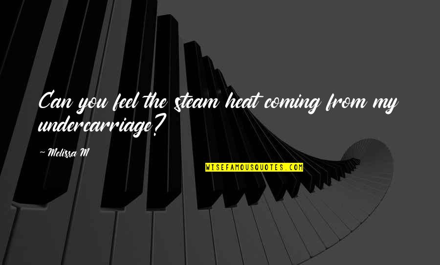 Masini Noi Quotes By Melissa M: Can you feel the steam heat coming from