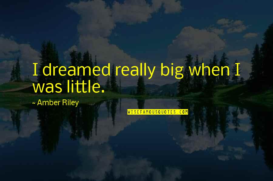 Maskini And Tajiri Quotes By Amber Riley: I dreamed really big when I was little.