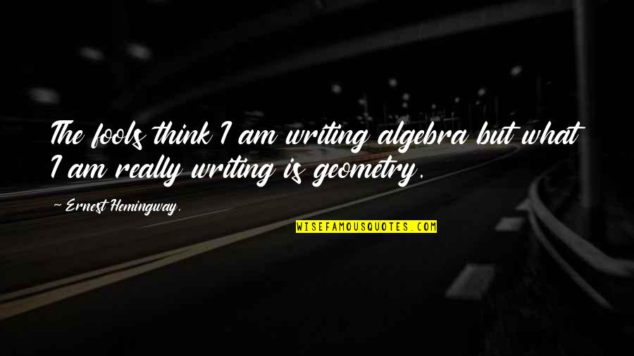 Maslonka Associates Quotes By Ernest Hemingway,: The fools think I am writing algebra but