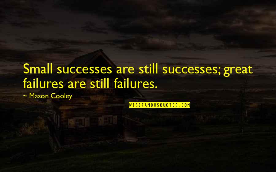 Mason Cooley Quotes By Mason Cooley: Small successes are still successes; great failures are