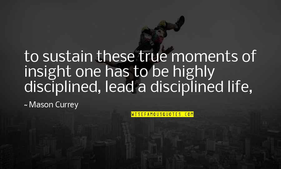 Mason Currey Quotes By Mason Currey: to sustain these true moments of insight one Mason Currey Quotes By Mason Currey: to sustain these true moments of insight one