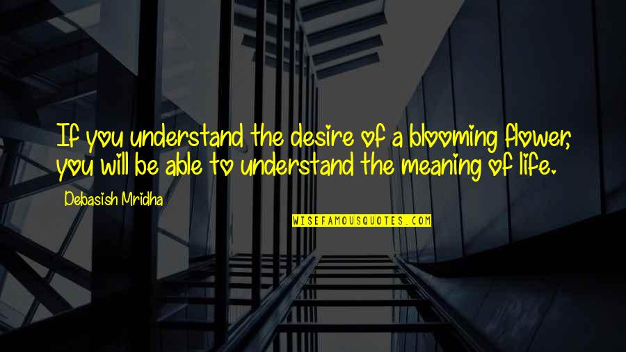 Masquerading Spirit Quotes By Debasish Mridha: If you understand the desire of a blooming